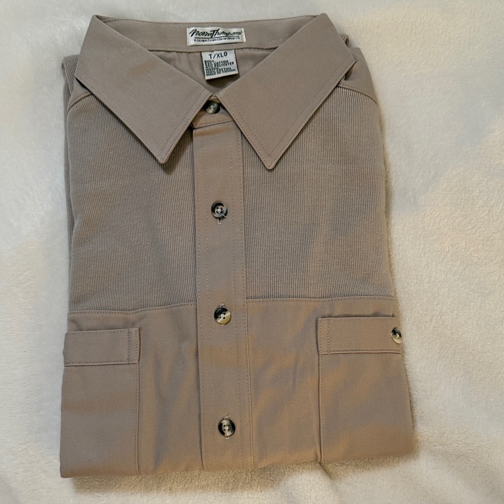 Norm Thompson Beige Cotton-Polyester Shirt